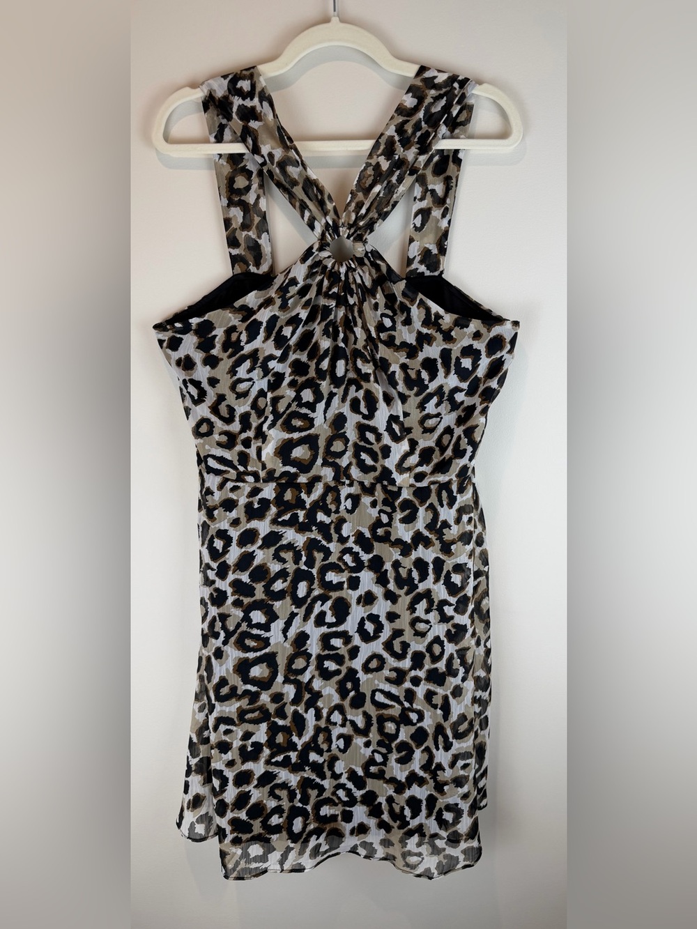 Bisou Bisou Leopard Print Halter Dress Size 16